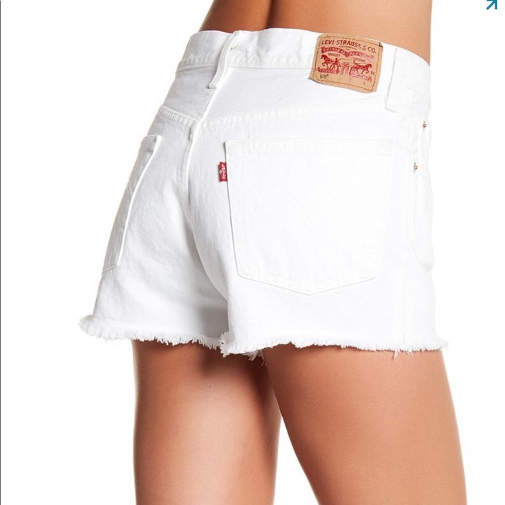 Levi's White Jean Shorts